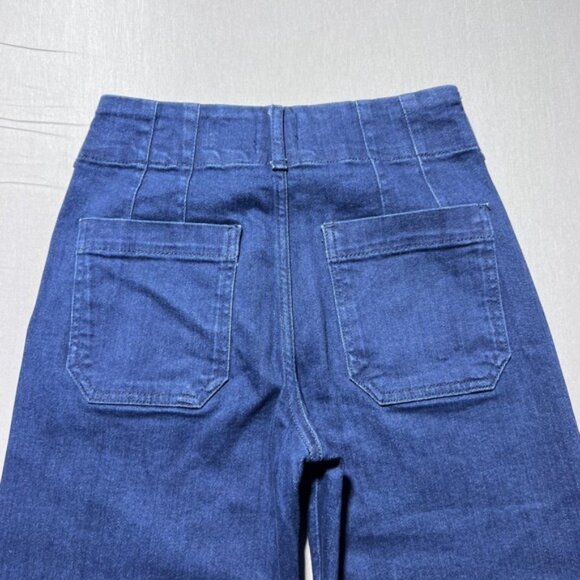 Maeve Anthropologie The Colette Jeans Womens 25P Blue High Rise Wide Leg Cropped - Picture 3 of 15